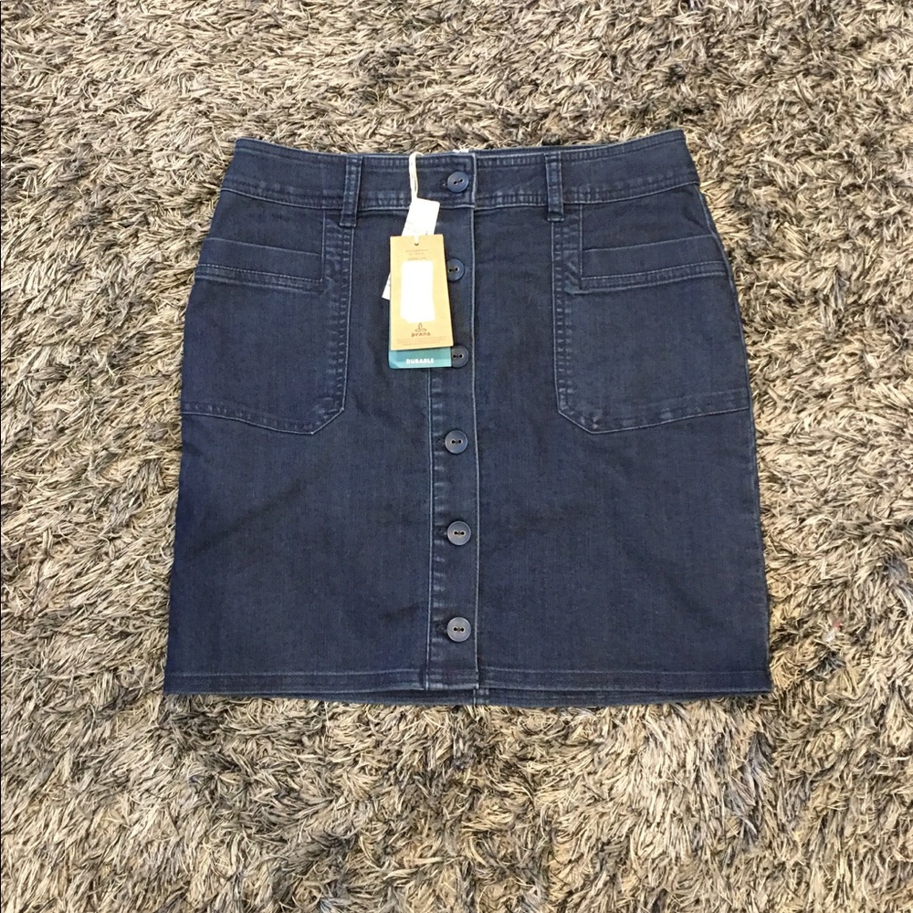 NWT Prana Kara Denim Indigo Skirt 6 M